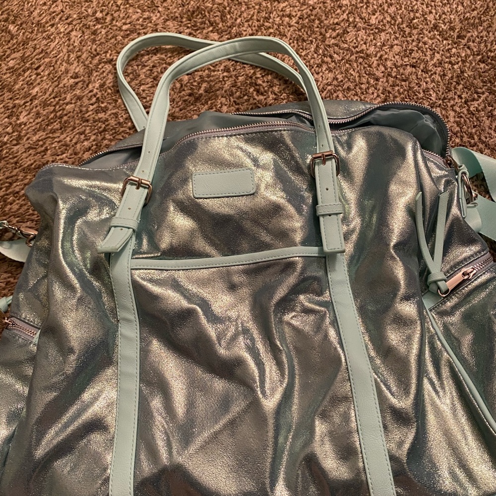 No Boundaries Teal Metallic Duffle Bag Gem